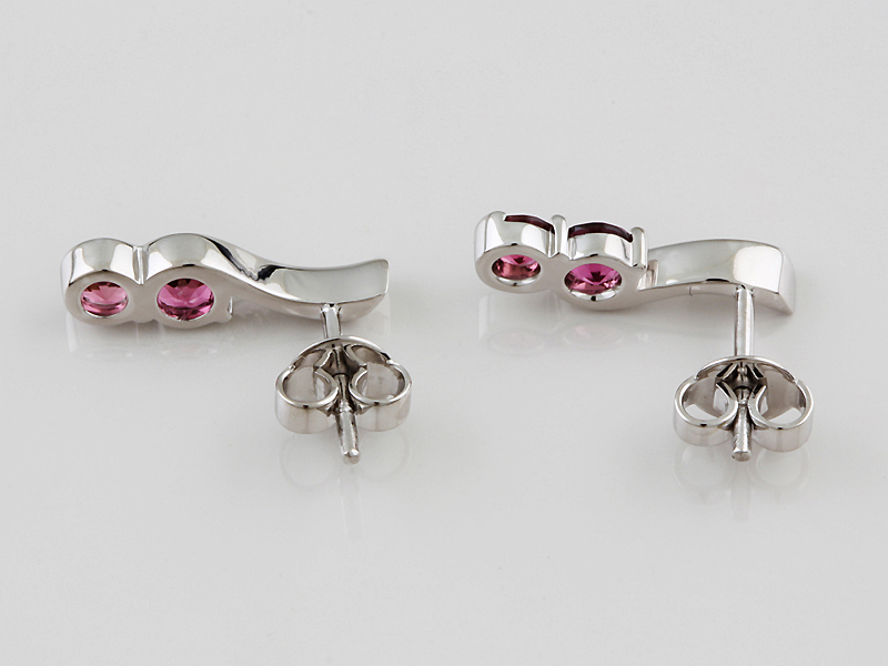 1745718 ER - Two Stone Ruby Stud